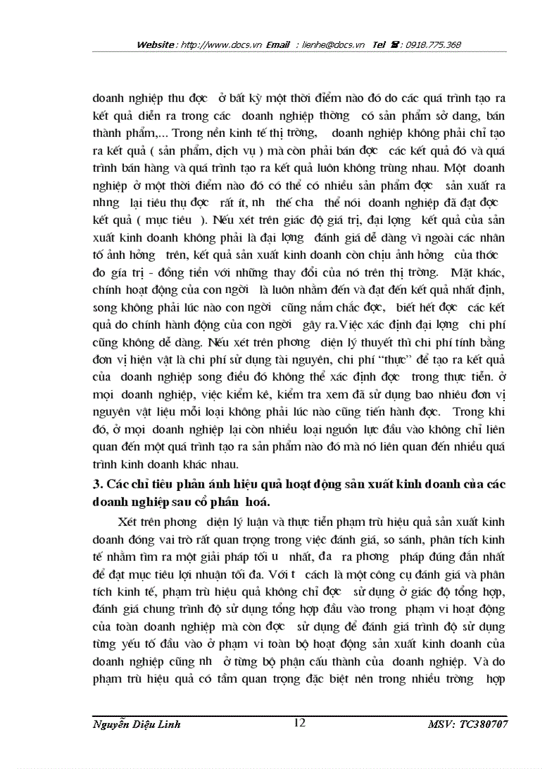 image for page Vấn đề hiệu quả của hoạt động sản xuất kinh doanh sau cổ phần hoá doanh nghiệp ở Công ty cổ phần hoá phẩm Ba Nhất