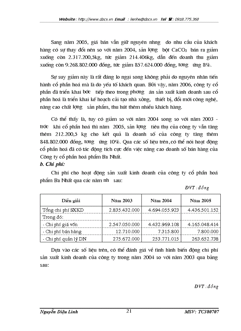 image for page Vấn đề hiệu quả của hoạt động sản xuất kinh doanh sau cổ phần hoá doanh nghiệp ở Công ty cổ phần hoá phẩm Ba Nhất