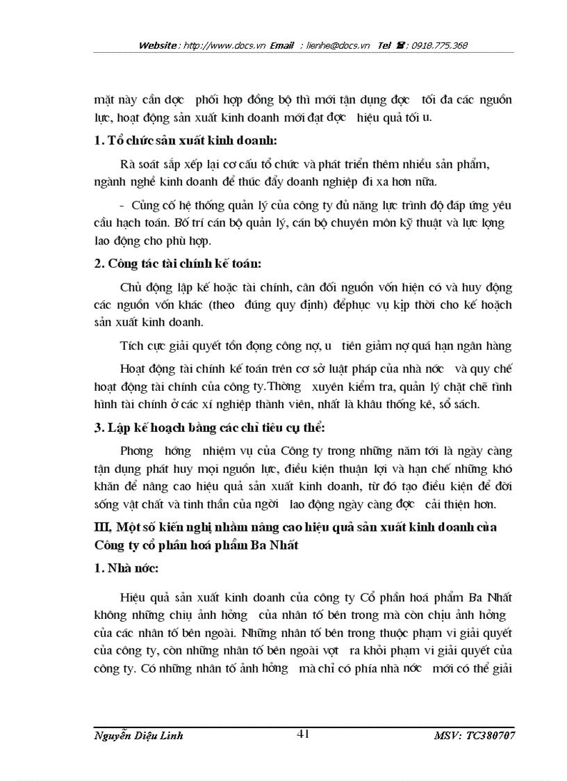 image for page Vấn đề hiệu quả của hoạt động sản xuất kinh doanh sau cổ phần hoá doanh nghiệp ở Công ty cổ phần hoá phẩm Ba Nhất