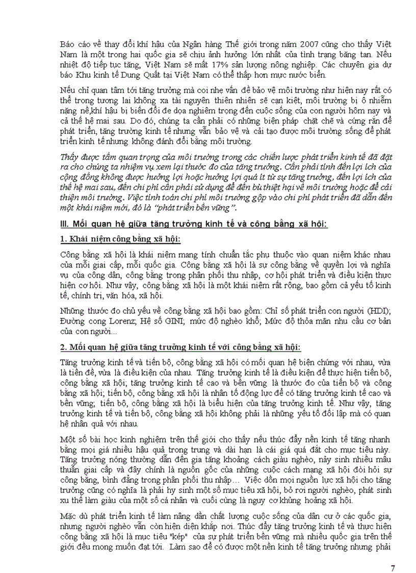 image for page Mối quan hệ giữa tăng trưởng kinh tế công bằng xã hội và bảo vệ môi trường