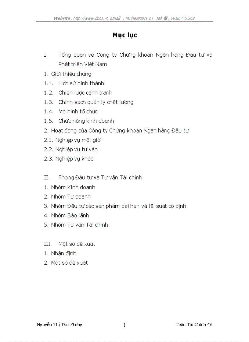 image for page Thực tập tại Công ty chứng khoán ngân hàng NHĐT PT BIDV Việt Nam lt NHa gt