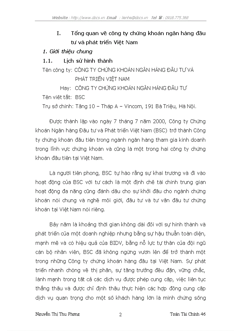 image for page Thực tập tại Công ty chứng khoán ngân hàng NHĐT PT BIDV Việt Nam lt NHa gt