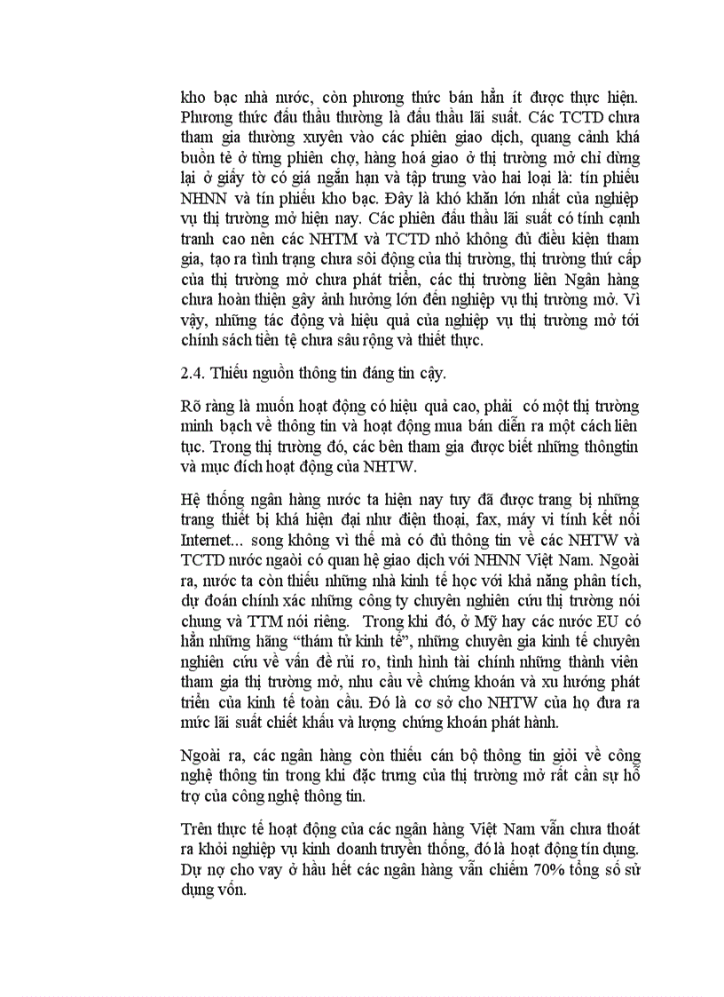 image for page Thực trạng hoạt động của thị trường mở ở Việt Nam hiện nay và đề xuất hướng phát triển nghiệp vụ thị trường mở ở VN