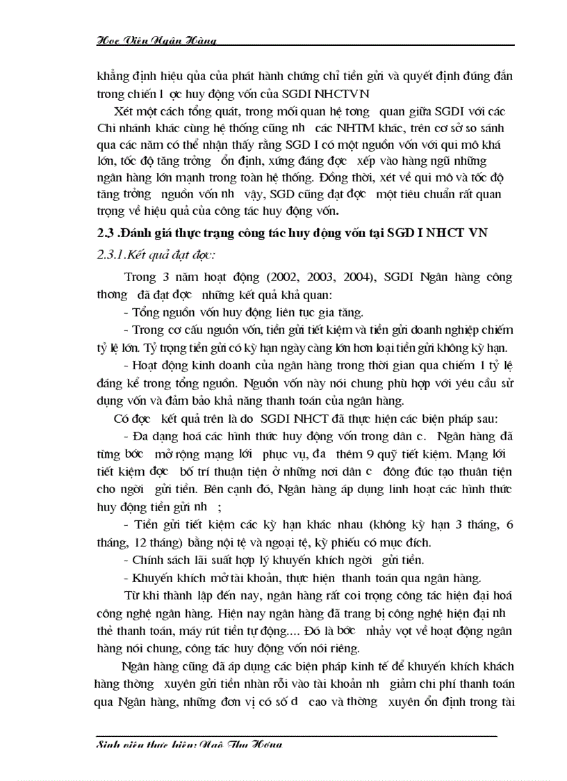 image for page Công tác huy động vốn tại Sở giao dịch I Ngân hàng Công thương Việt Nam Thực trạng và giải pháp