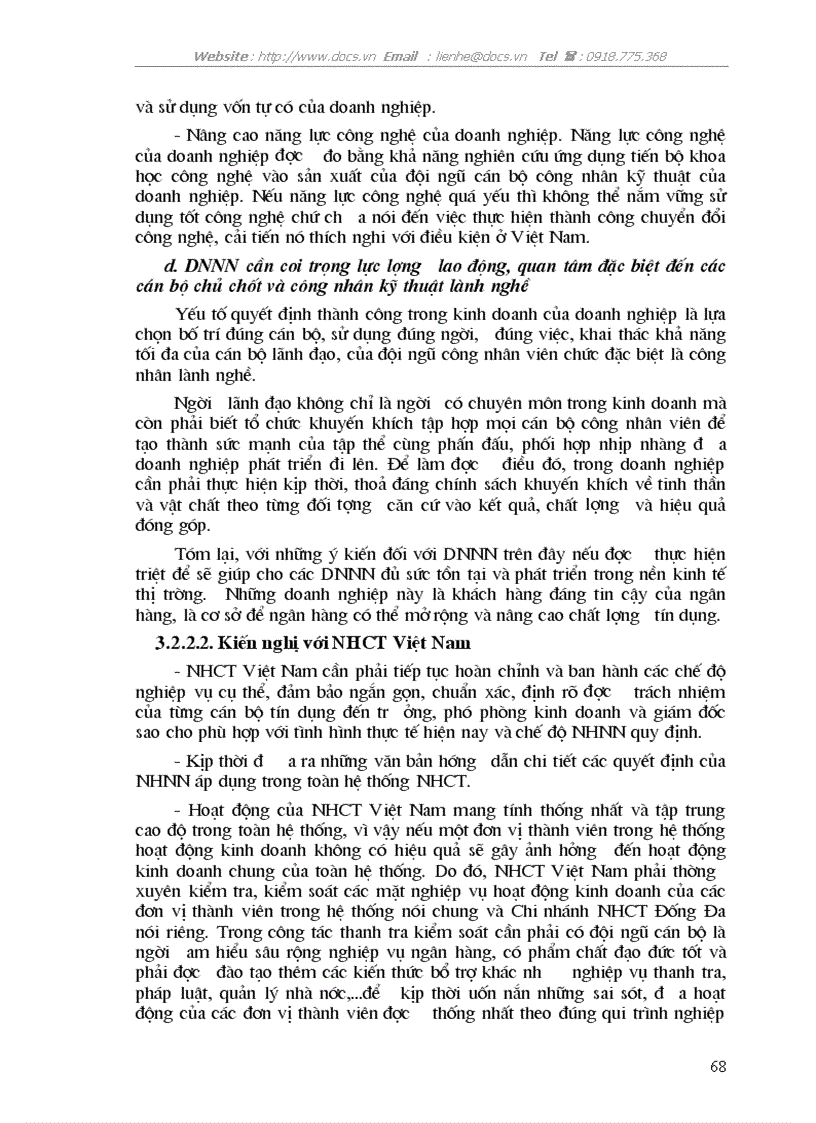 image for page Giải pháp nâng cao chất lượng tín dụng khi cho vay Doanh nghiệp Nhà nước tại Chi nhánh Ngân hàng Công thương Khu vực Đống Đa