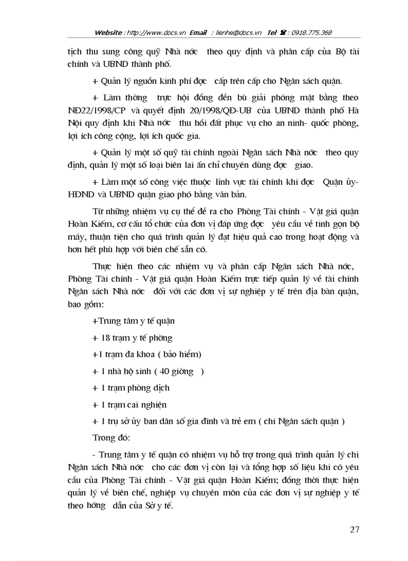 image for page Tăng cường quản lý chi Ngân sách Nhà nước với yêu cầu xã hội hoá các hoạt động y tế trên địa bàn quận Hoàn Kiếm