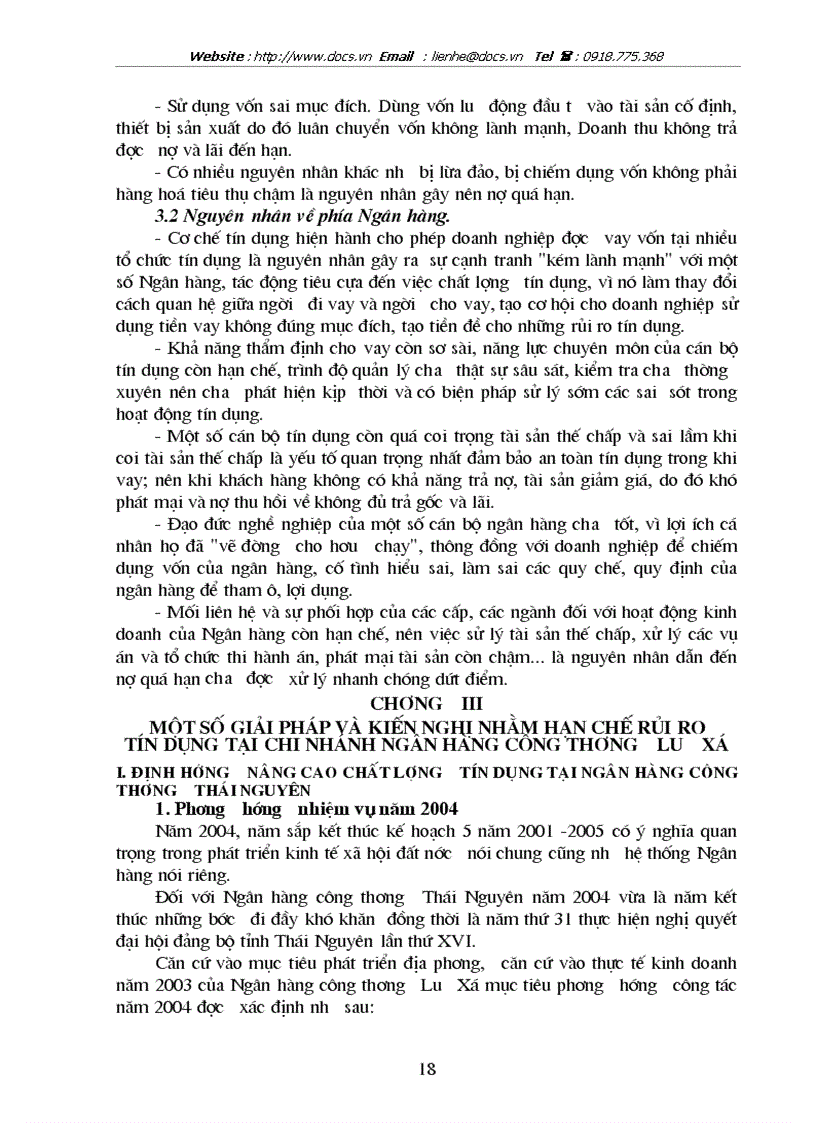 image for page Một số biện pháp nhằm hạn chế rủi ro tín dụng tại chi nhánh Ngân hàng Công thương Lưu Xá Thái Nguyên