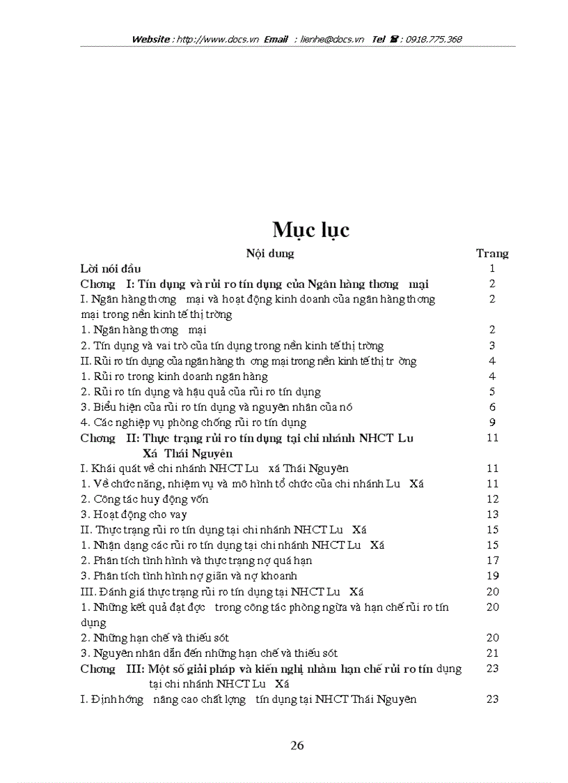 image for page Một số biện pháp nhằm hạn chế rủi ro tín dụng tại chi nhánh Ngân hàng Công thương Lưu Xá Thái Nguyên