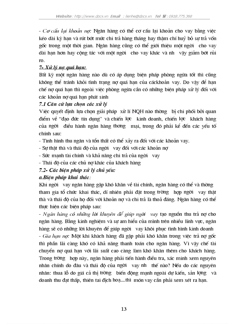 image for page Ngăn ngừa và xử lí nợ quá hạn tại Ngân hàng Nông Nghiệp và Phát Triển Nông Thôn Hà Nội