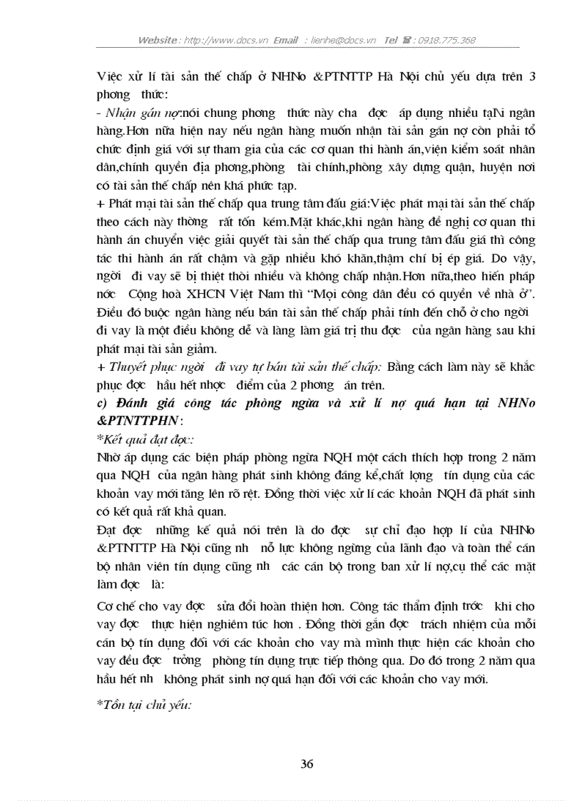 image for page Ngăn ngừa và xử lí nợ quá hạn tại Ngân hàng Nông Nghiệp và Phát Triển Nông Thôn Hà Nội