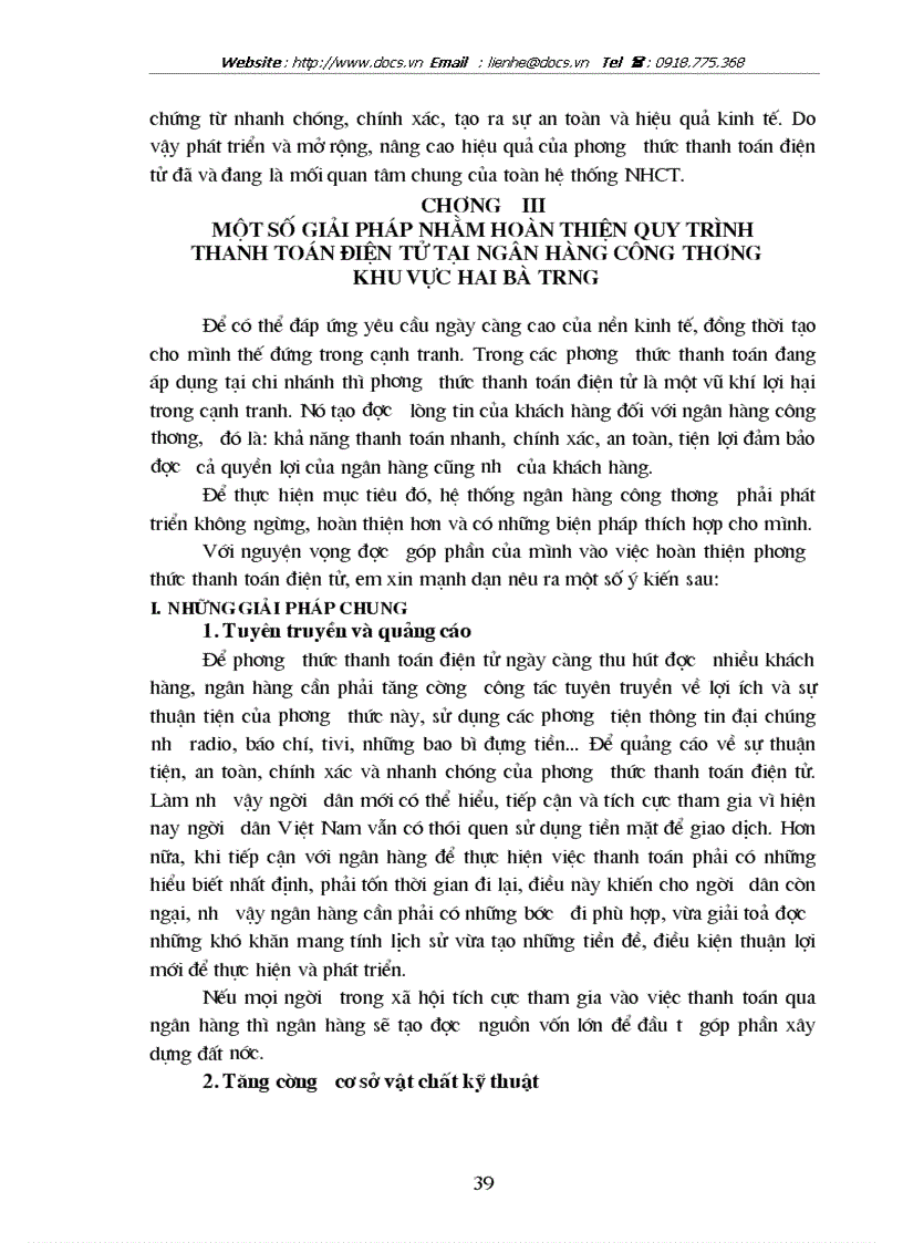 image for page Một số giải pháp nhằm nâng cao chất lượng công tác thanh toán điện tử tại NHCT Hai Bà Trưng