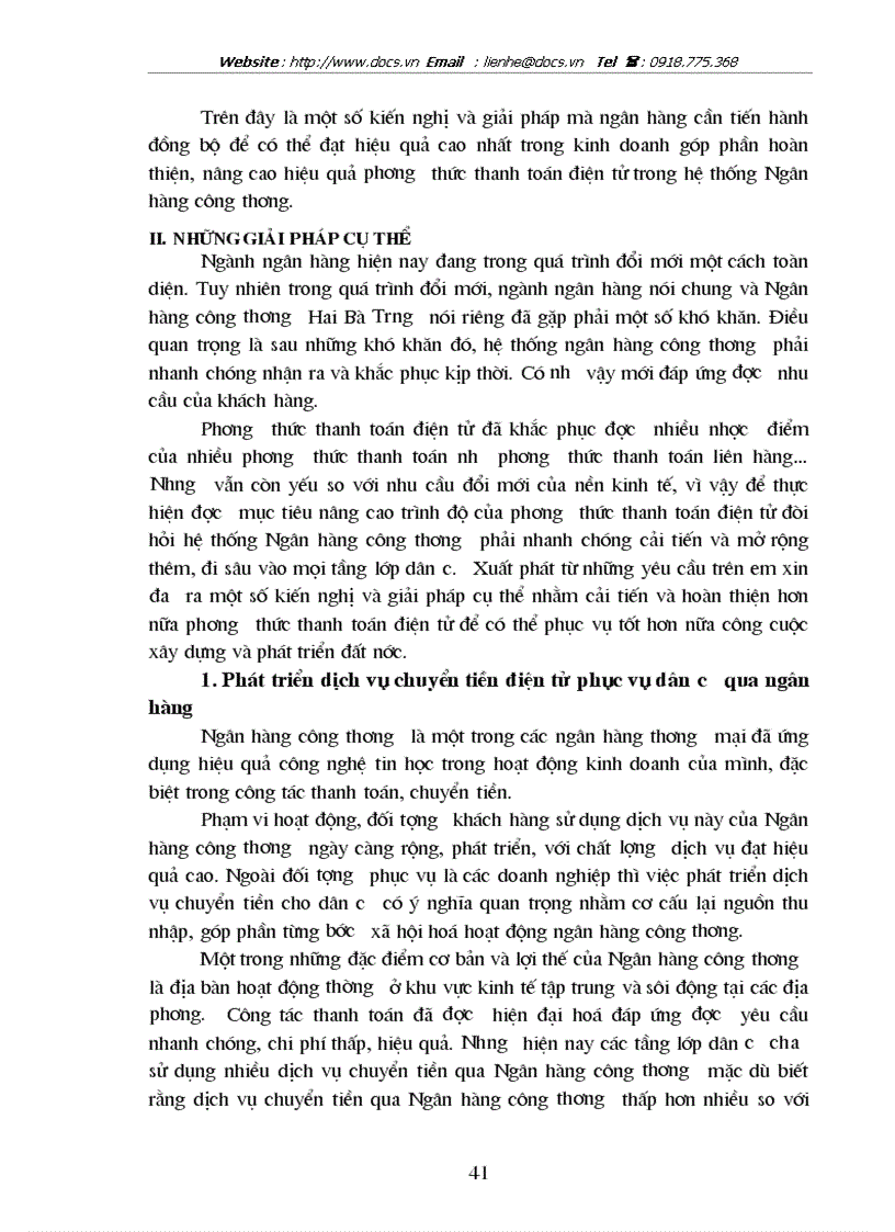 image for page Một số giải pháp nhằm nâng cao chất lượng công tác thanh toán điện tử tại NHCT Hai Bà Trưng