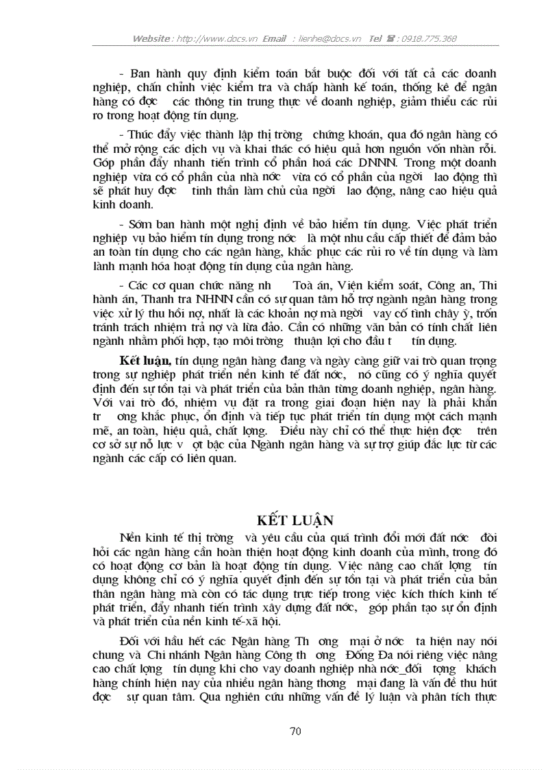 image for page Giải pháp nâng cao chất lượng tín dụng khi cho vay Doanh nghiệp Nhà nước tại Chi nhánh Ngân hàng Công thương Khu vực Đống Đa