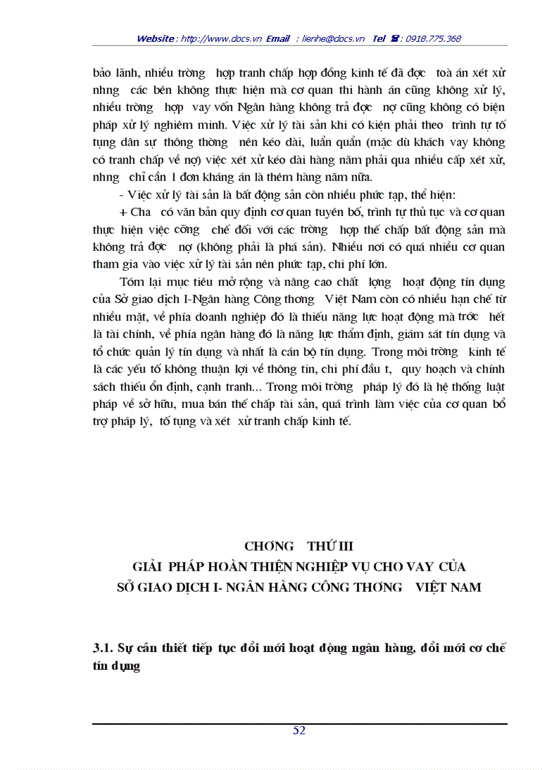 image for page Hoàn thiện nghiệp vụ cho vay của Sở giao dịch I Ngân hàng Công thương Việt Nam