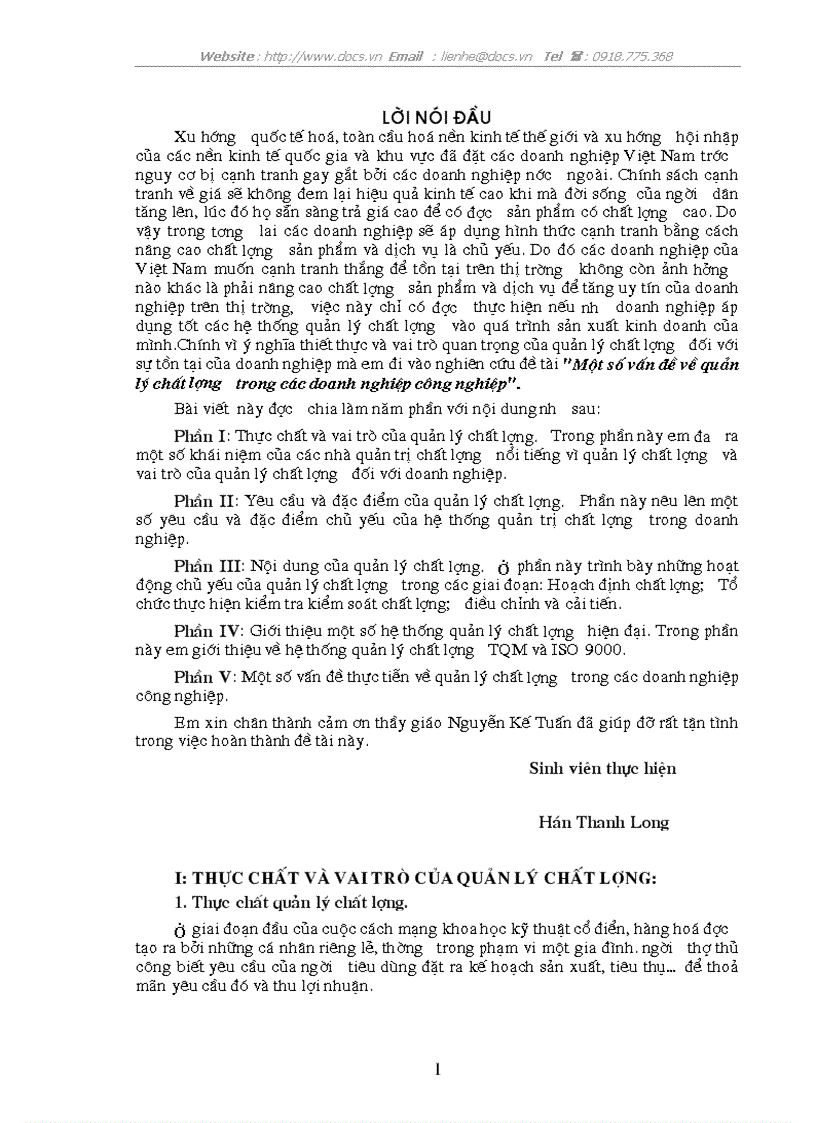 image for page Một số vấn đề về quản lý chất lượng trong các doanh nghiệp công nghiệp