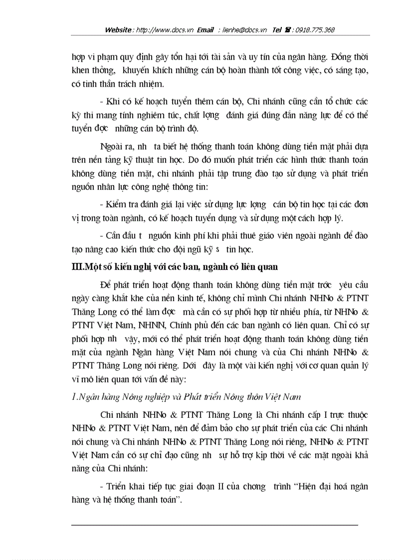 image for page Mở rộng hoạt động thanh toán không dùng tiền mặt tại Chi nhánh NHNo PTNT Thăng Long