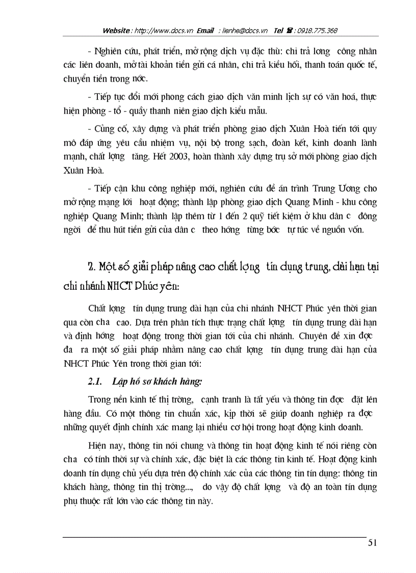image for page Một số giải pháp nâng cao chất lượng tín dụng trung dài hạn tại Ngân hàng Công thương Phúc Yên
