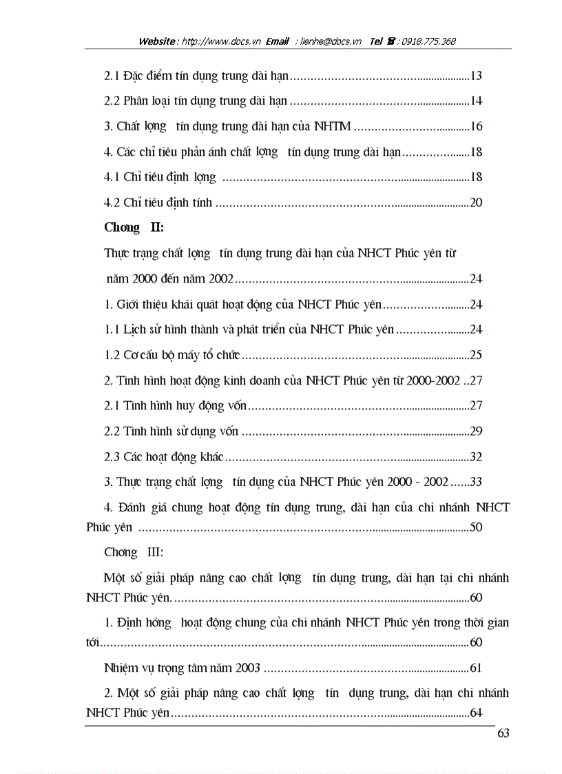 image for page Một số giải pháp nâng cao chất lượng tín dụng trung dài hạn tại Ngân hàng Công thương Phúc Yên