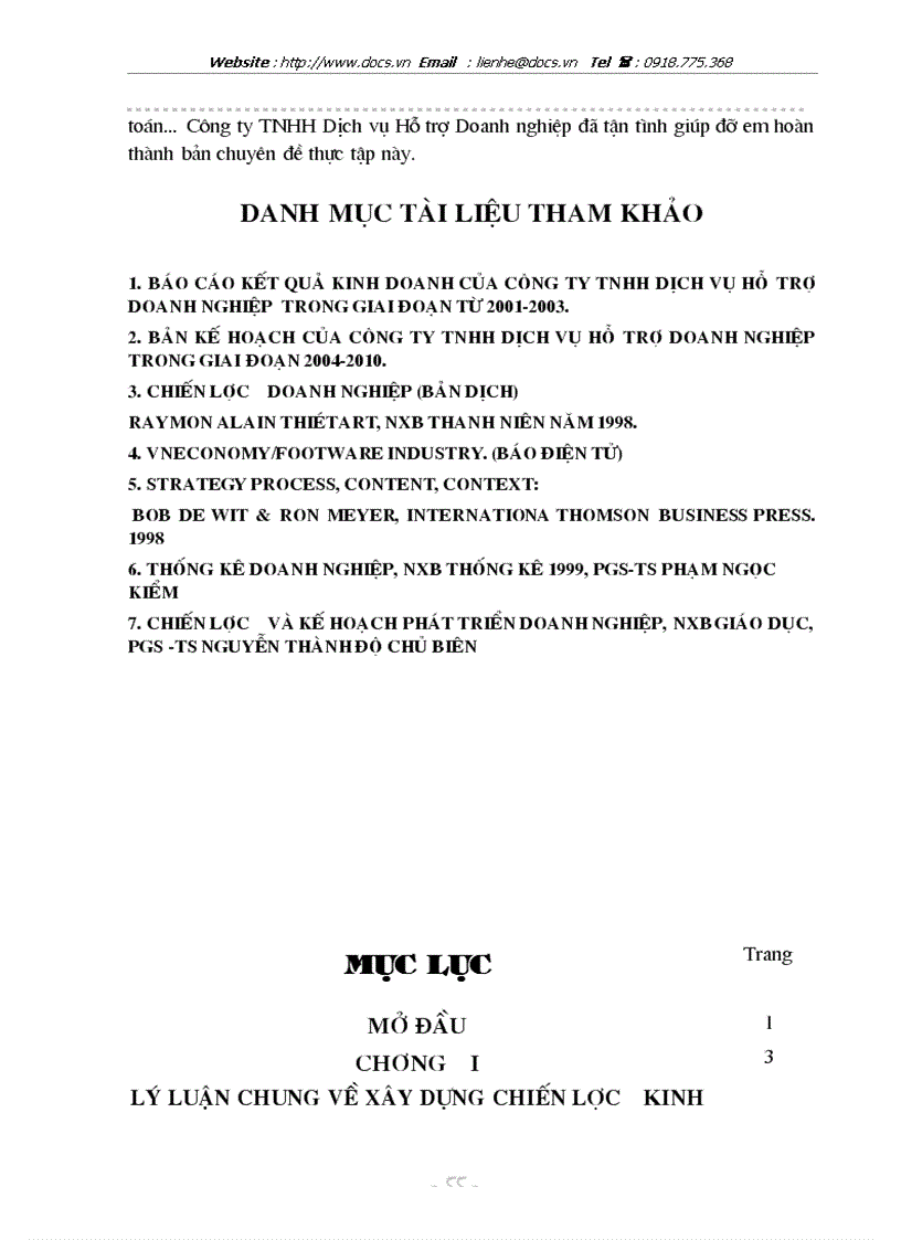 image for page Xây dựng chiến lược kinh doanh đến năm 2010 tại Công ty TNHH Dịch vụ Hỗ trợ Doanh nghiệp