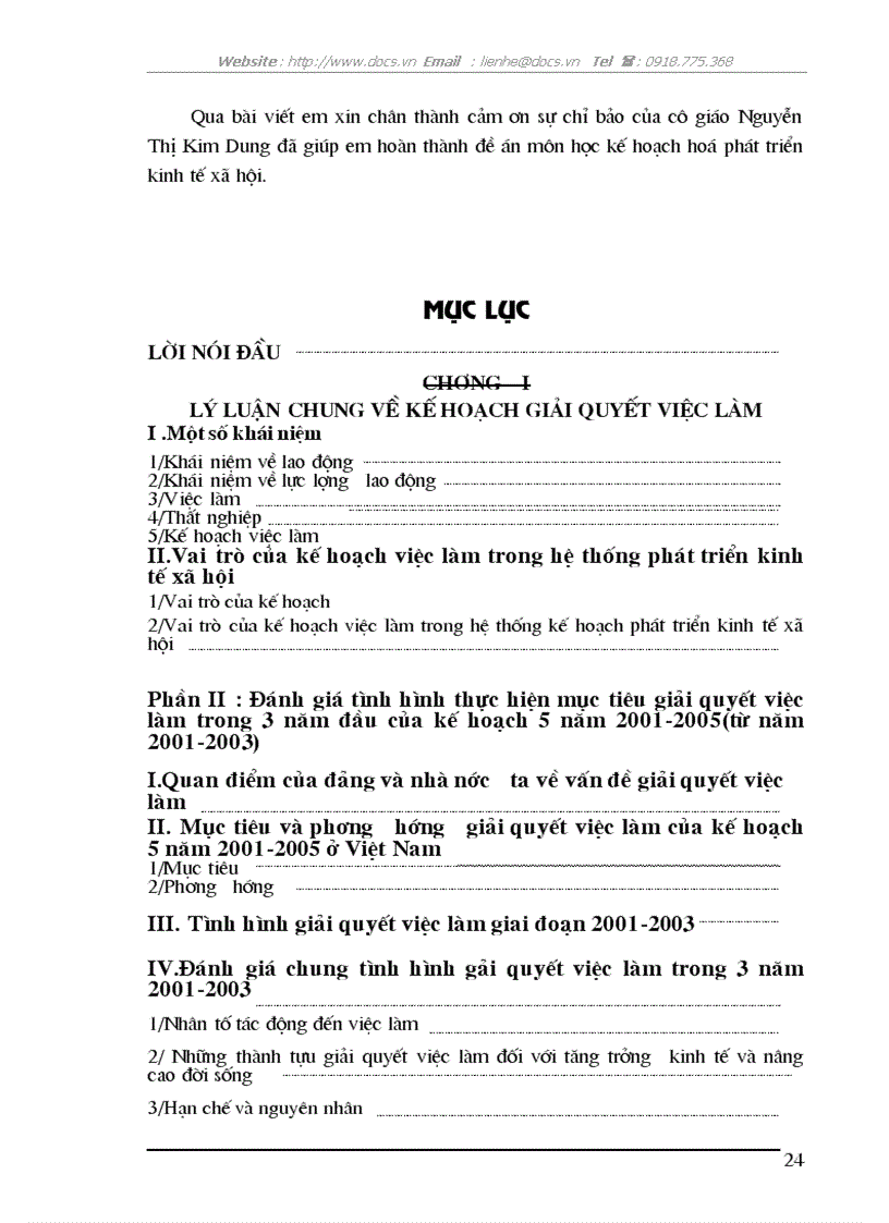image for page Kế hoạch lao động việc làm