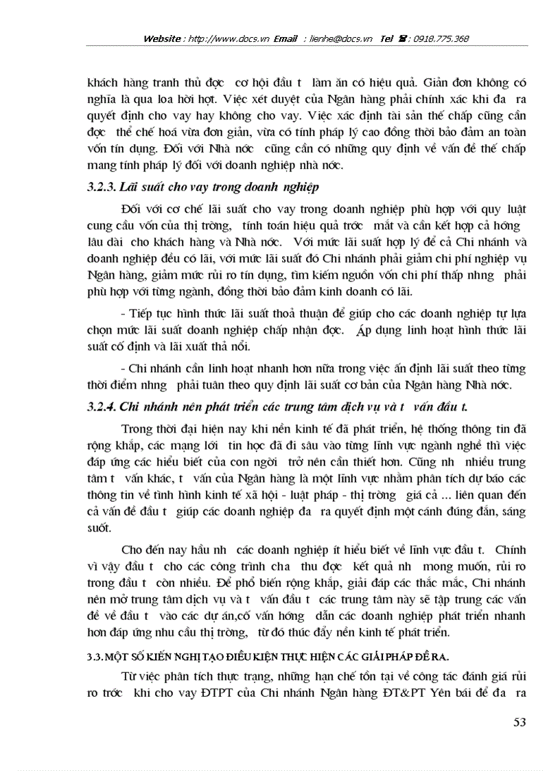 image for page Đánh giá rủi ro trước khi cho vay ĐTPT tại Chi nhánh ngân hàng ĐT PT Yên Bái