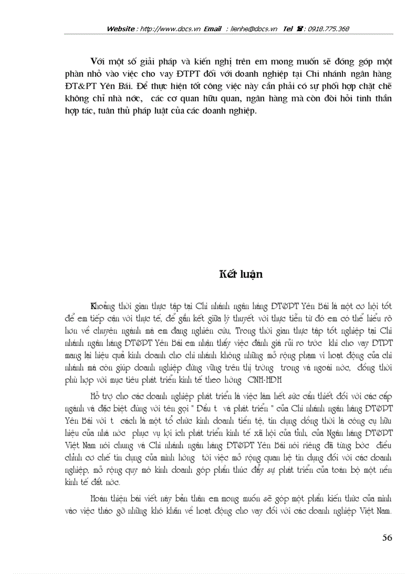 image for page Đánh giá rủi ro trước khi cho vay ĐTPT tại Chi nhánh ngân hàng ĐT PT Yên Bái