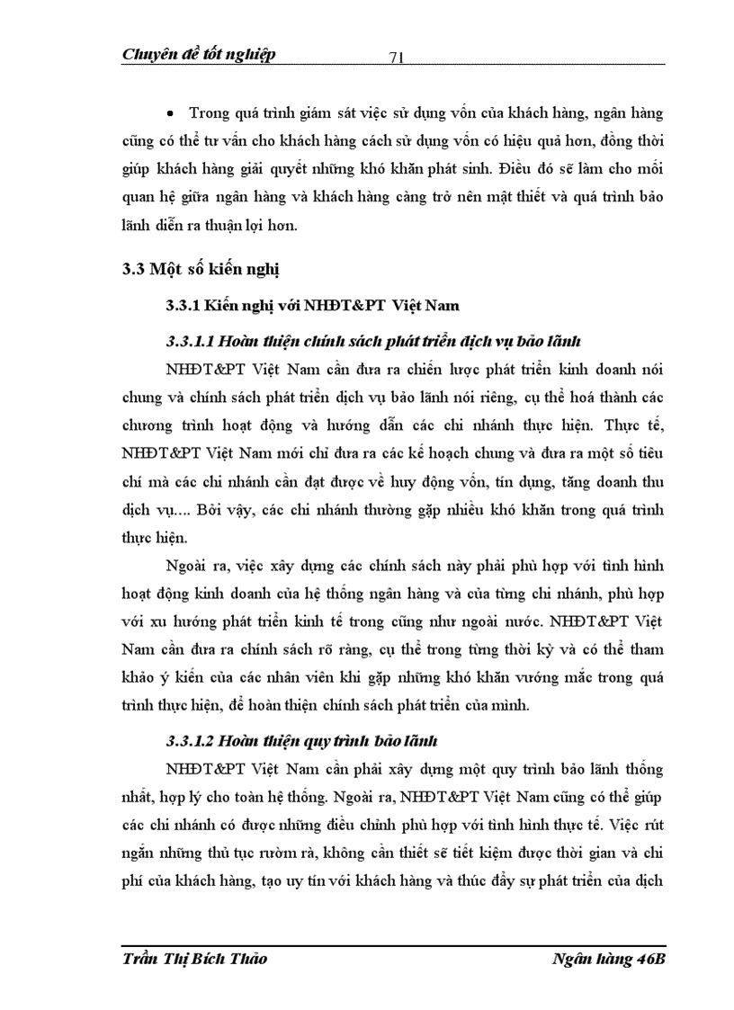 image for page Phát triển dịch vụ bảo lãnh tại Chi nhánh ngân hàng NHĐT PT BIDV Nam Hà Nội