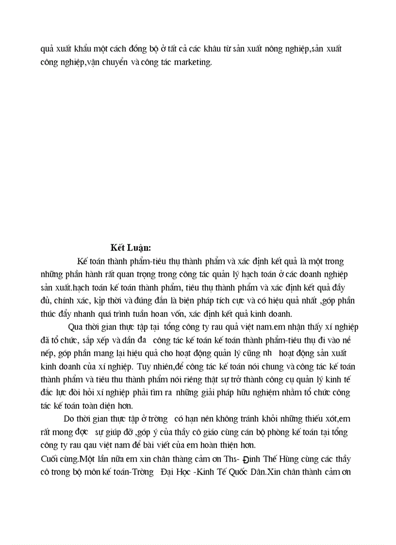 image for page Tổ chức hạch toán thành phẩm tiêu thụ thành phẩm ở công ty rau quả việt nam