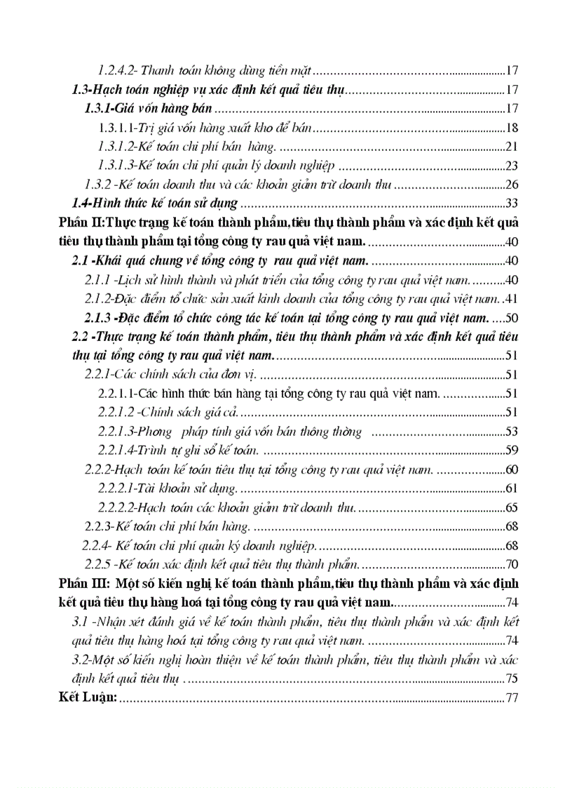 image for page Tổ chức hạch toán thành phẩm tiêu thụ thành phẩm ở công ty rau quả việt nam