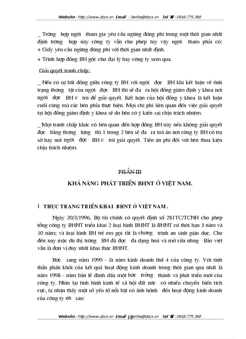 image for page Bảo hiểm nhân thọ và khả năng phát triển nghiệp vụ này ở VIỆT NAM
