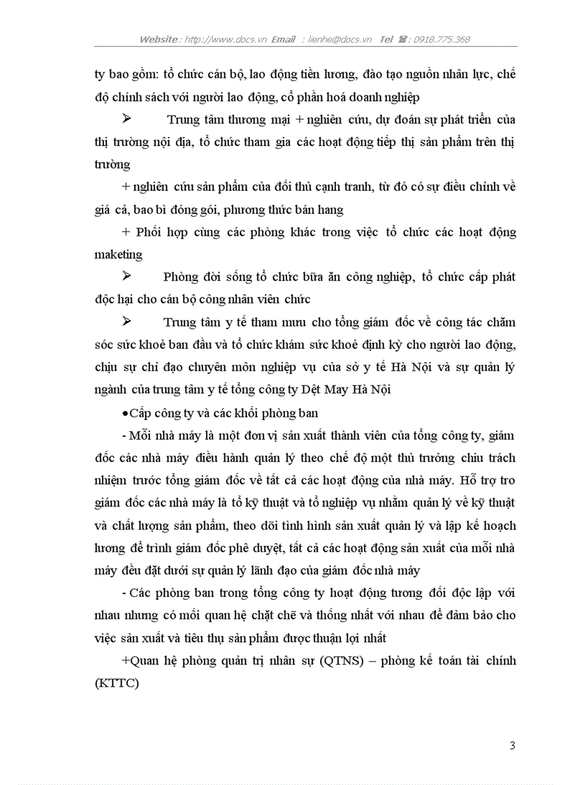 image for page Thực tập tại tổng Công ty CP dệt may Hà NộI