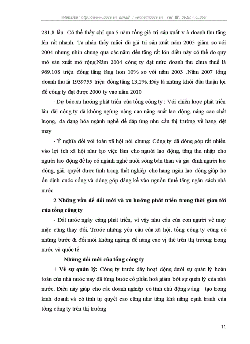 image for page Thực tập tại tổng Công ty CP dệt may Hà NộI