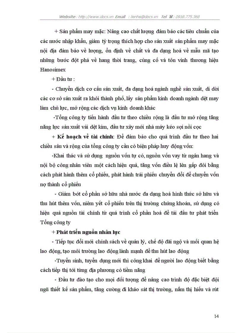 image for page Thực tập tại tổng Công ty CP dệt may Hà NộI