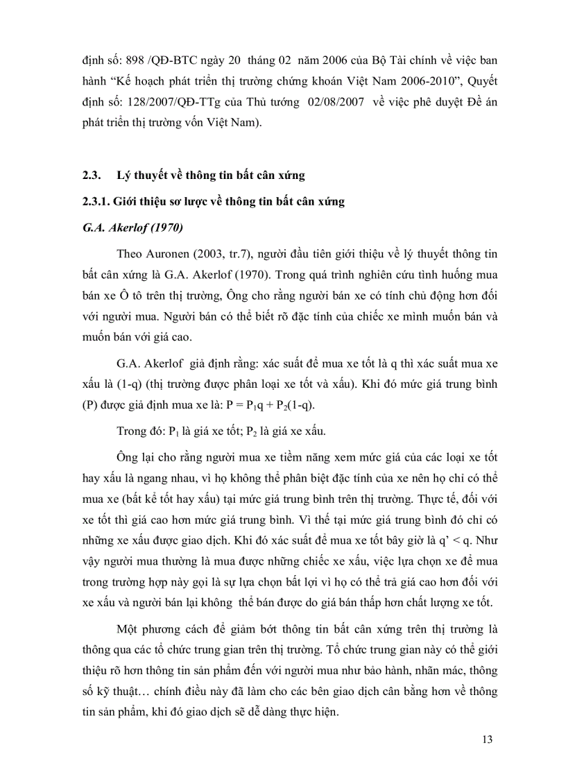 image for page Ảnh hưởng của thông tin bất cân xứng đối với nhà đầu tư trên thị trường chứng khoán tp hcm