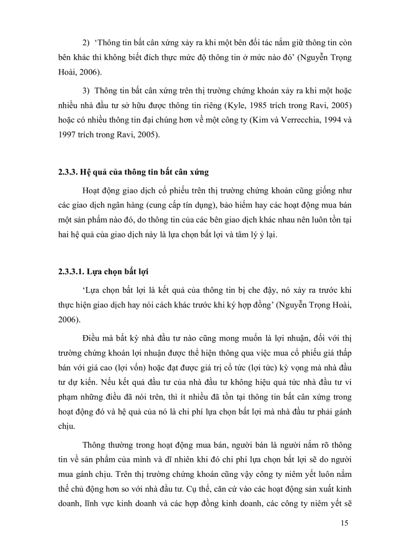 image for page Ảnh hưởng của thông tin bất cân xứng đối với nhà đầu tư trên thị trường chứng khoán tp hcm