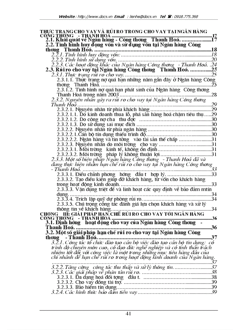 image for page Giải pháp phòng ngừa và hạn chế rủi ro trong cho vay tại ngân hàng công thương Thanh Hoá