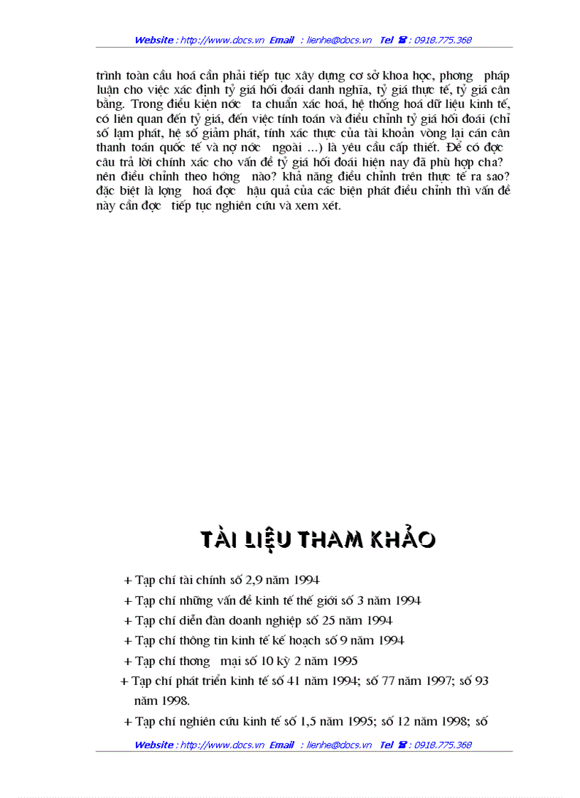 image for page Quan hệ giữa tỷ giá hối đoái với cán cân thương mại và một số giải pháp xây dựng tỷ giá hối đoái thả nổi có sự quản lý ở Việt Nam