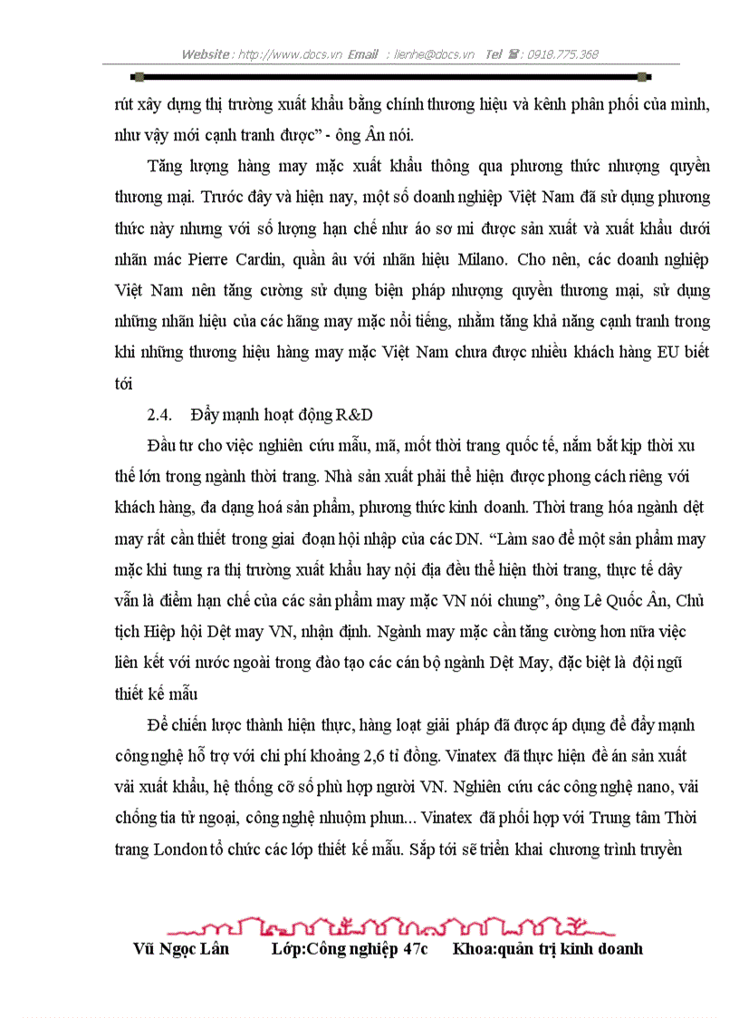 image for page Nghiên cứu về nâng cao năng lực cạnh tranh của may mặc vn