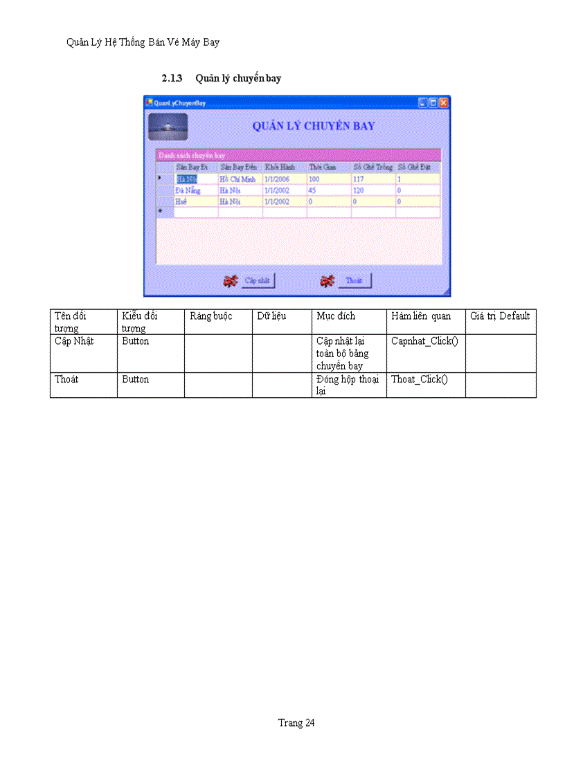 image for page Quản Lý Hệ Thống Bán Vé Máy Bay
