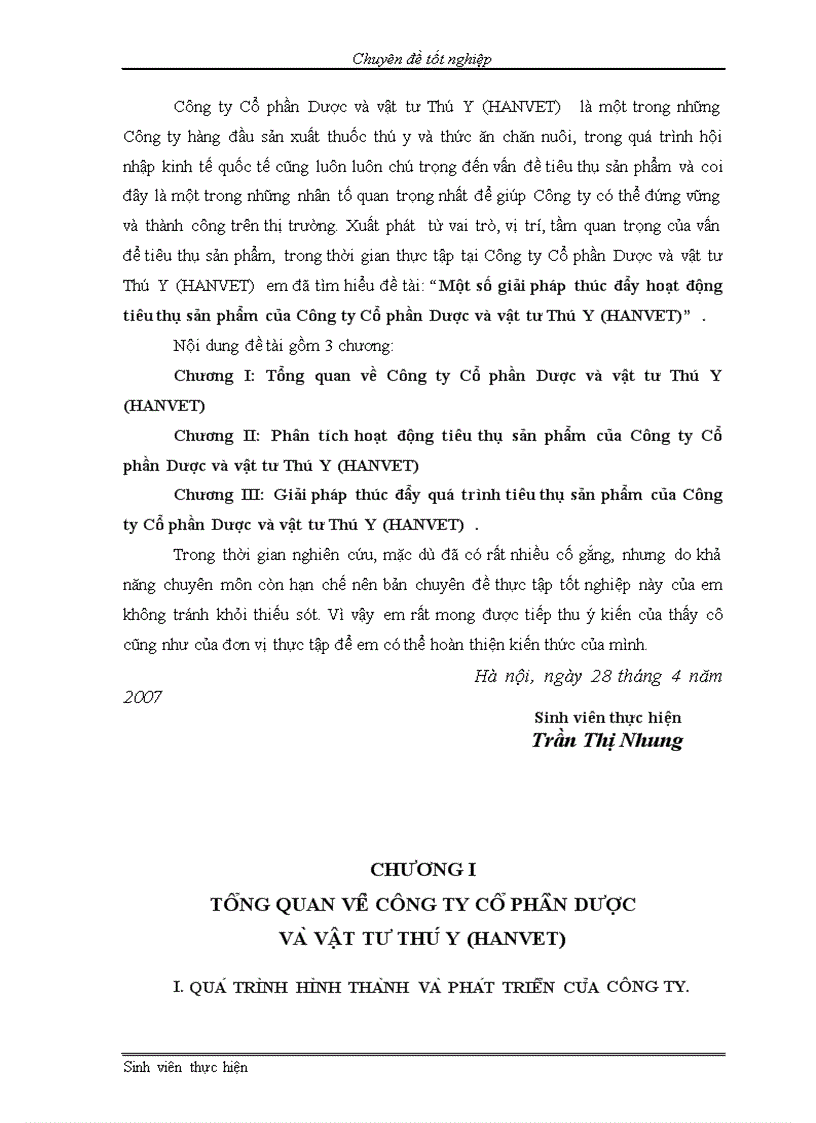 image for page Một số giải pháp thúc đẩy hoạt động tiêu thụ sản phẩm của Công ty Cổ phần Dược và vật tư Thú Y HANVET