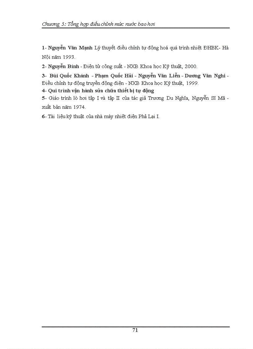image for page Thiết kế Hệ thống điều chỉnh mức nước bao hơi nhà máy nhiệt điện Phả Lại