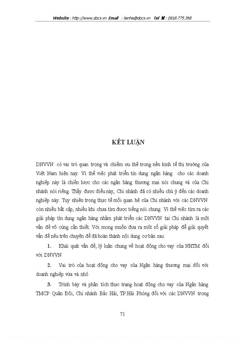 image for page Mở rộng hoạt động cho vay đối với các doanh nghiệp vừa và nhỏ tại Ngân hàng TMCP Quân Đội Chi nhánh Bắc Hải TP Hải Phòng