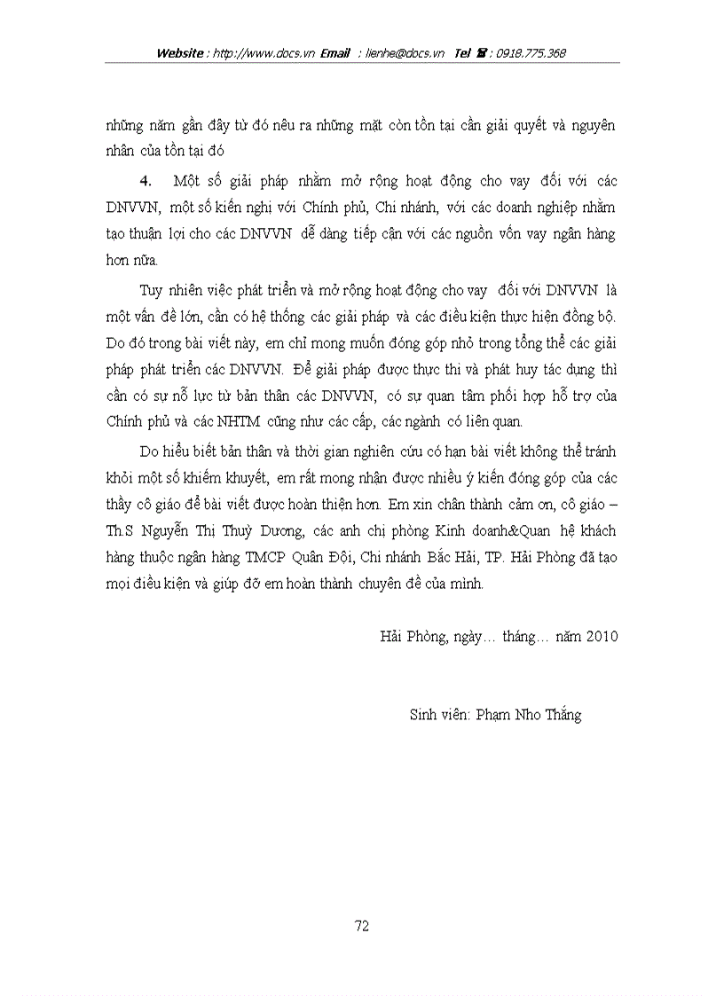 image for page Mở rộng hoạt động cho vay đối với các doanh nghiệp vừa và nhỏ tại Ngân hàng TMCP Quân Đội Chi nhánh Bắc Hải TP Hải Phòng