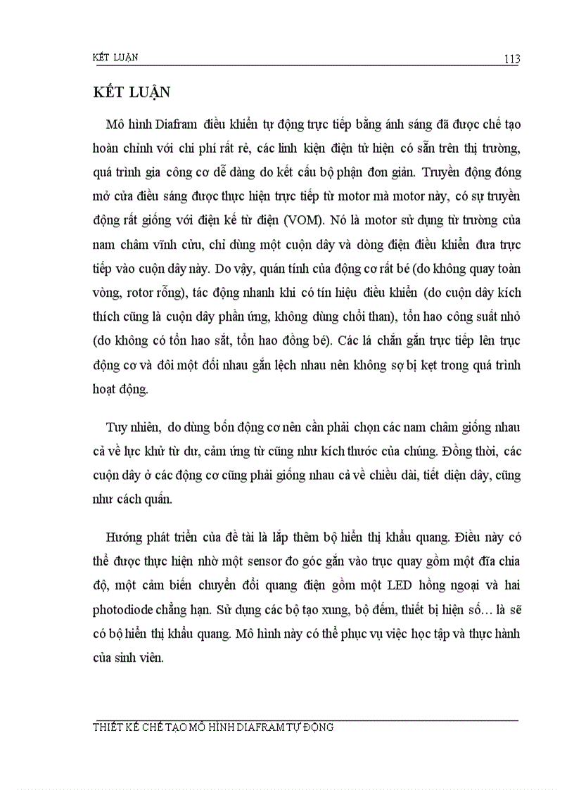image for page Thiết kế hệ thống thiết kế cơ cấu điều chỉnh tự động diafram