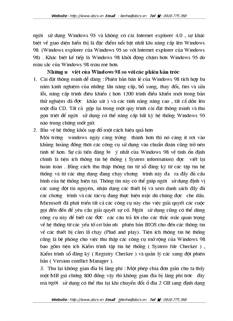 image for page Trình bày chi tiết quy trình cài đặt windows 98 lên một máy tính