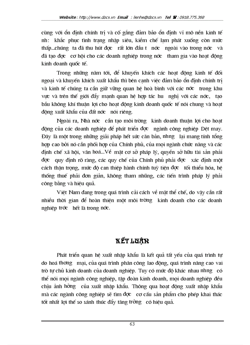 image for page Một số giải pháp nhằm thúc đẩy hoạt động xuất khẩu hàng may mặc tại Công ty cổ phần May Lê Trực