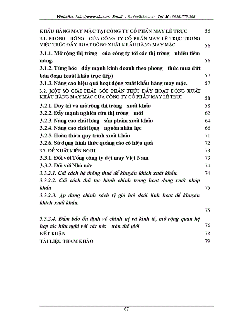 image for page Một số giải pháp nhằm thúc đẩy hoạt động xuất khẩu hàng may mặc tại Công ty cổ phần May Lê Trực