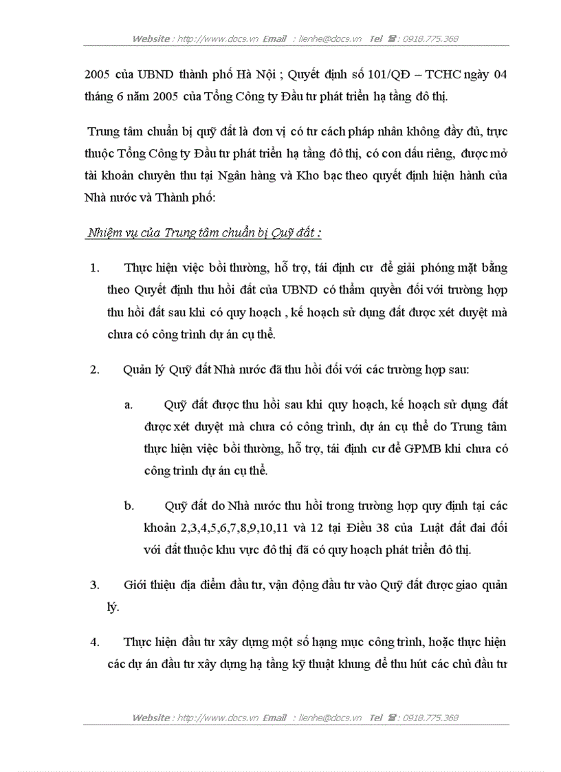 image for page Báo cáo tổng hợp Tại Tổng Công ty đầu tư phát triển hạ tầng đô thị