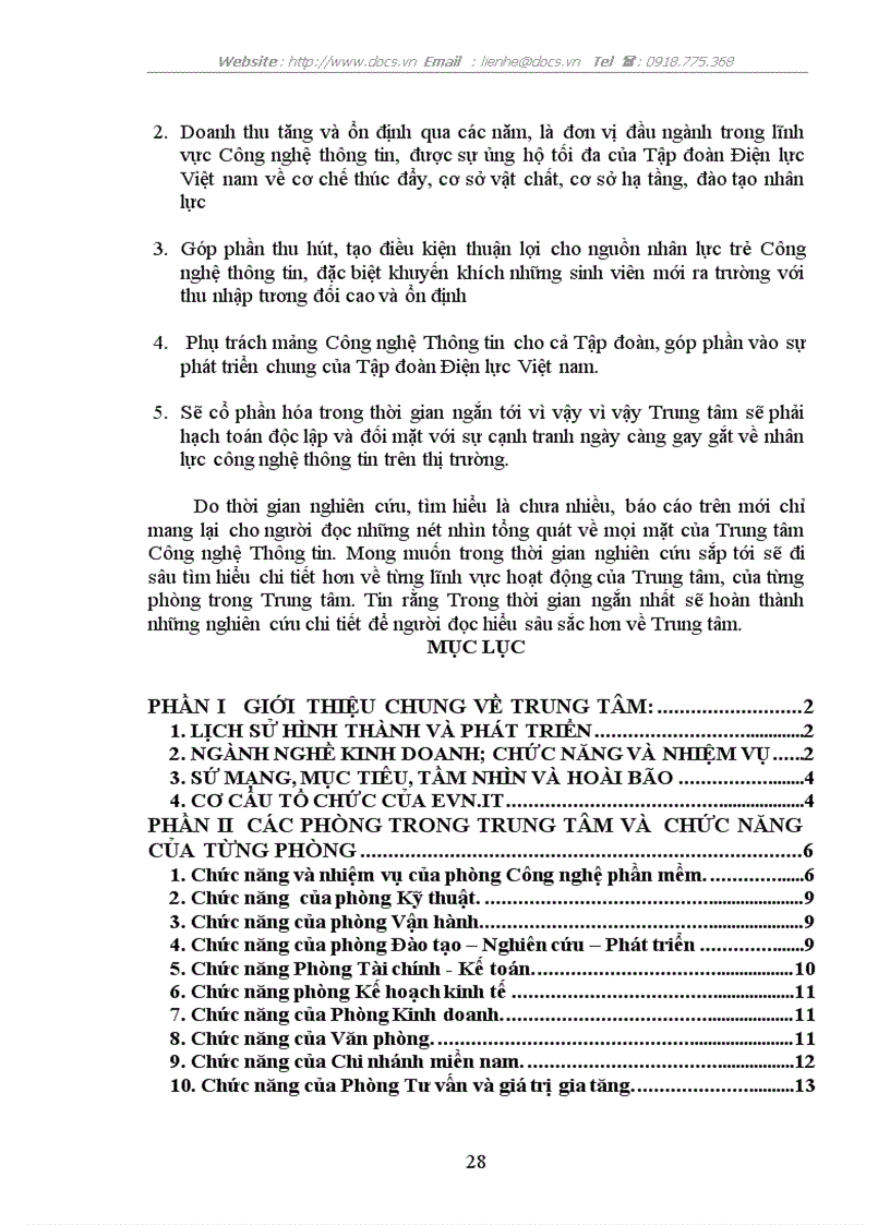 image for page Báo cao tổng hợp Tại Trung tâm Công nghệ Thông tin Tập đoàn Điện lực Việt Nam