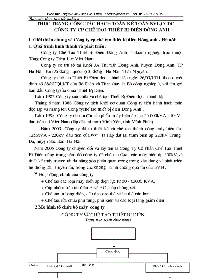 image for page Tổ chức công tác kế toán nguyên vật liệu công cụ dụng cụ tại công ty CP chế tạo Thiết Bị Điện